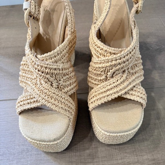 Castaner Sandalo in Rafia Adriana Size 38 Chunky Heel Sandals Made In Spain - Picture 8 of 16